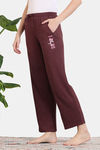 Zivame Longue Knit Pyjama - Tawny Port — thumbnail 3